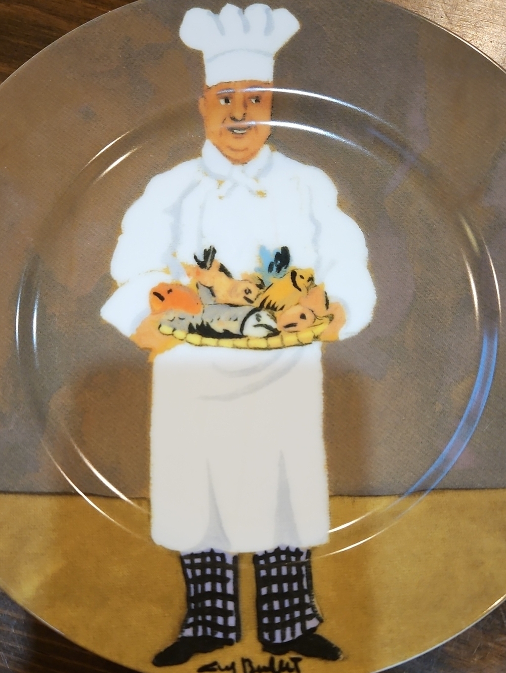 Guy Buffet Bouillabaisse GBC Salad  Plate Fine Porcelain Made In Japan